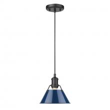  3306-S BLK-NVY - Orwell BLK Small Pendant - 7" in Matte Black with Matte Navy shade